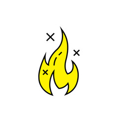 Fire line icon. Flammable sparks sign. Yellow flame symbol. Vector illustration.