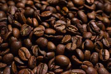 Coffee beans, roasted coffee, brown beans, background