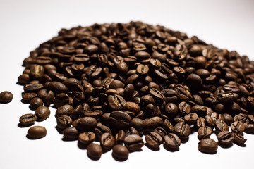 Coffee beans, roasted coffee, brown beans, background