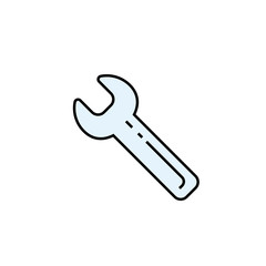Spanner line icon. Wrench symbol. Service tool sign. Vector illustration.
