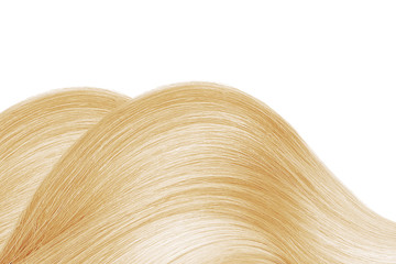 Blond shiny hair as background. Copyspace