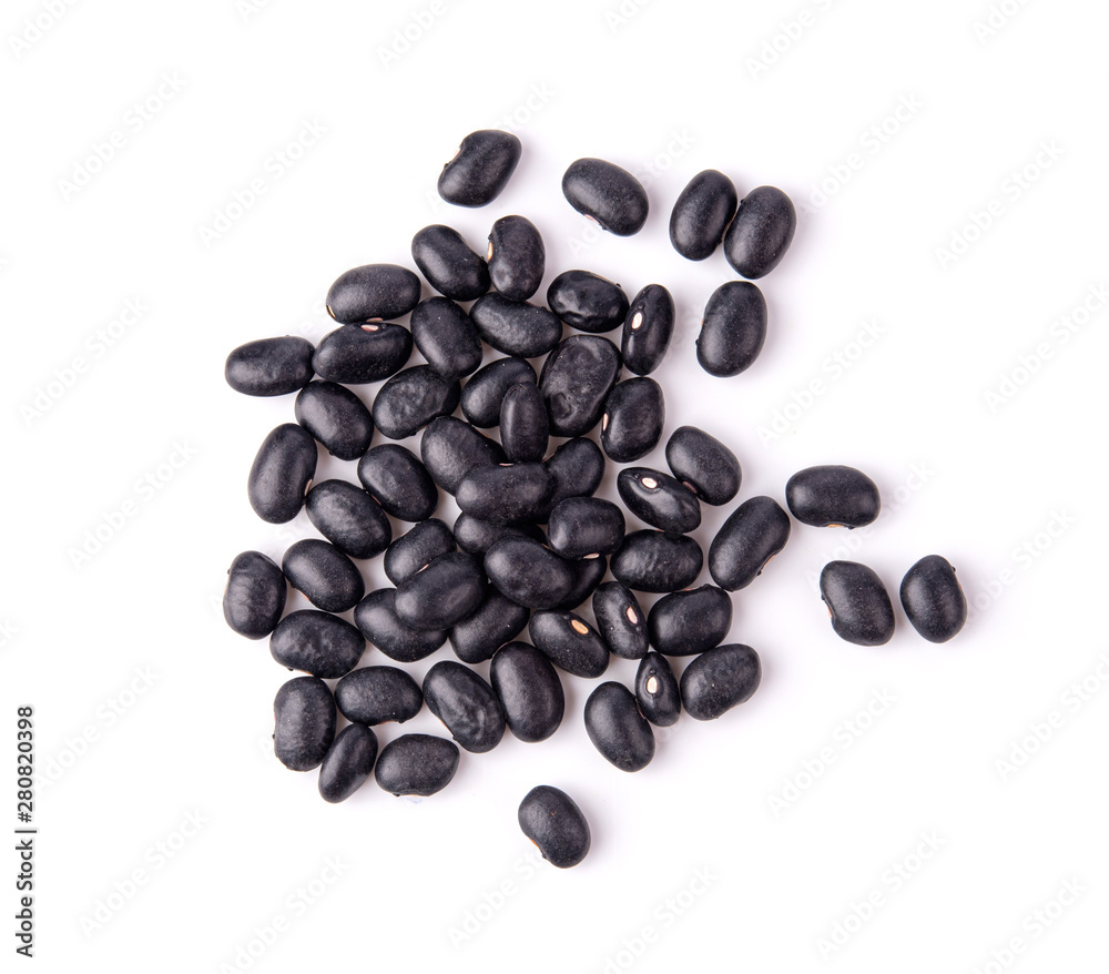 Wall mural black beans isolated on white background