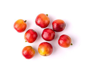 fresh coffee beans on white background