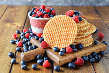 Viennese waffles with berries