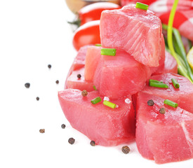 Raw tuna steak