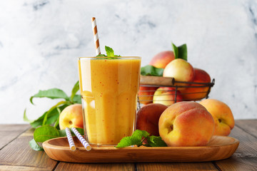 Fresh peach smoothies