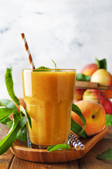 Fresh peach smoothies