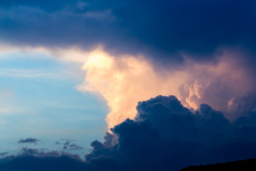 Blue sky background with clouds.