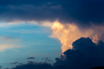 Fototapeta premium Blue sky background with clouds.