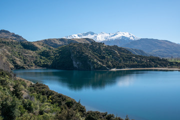 Naklejka na ściany i meble Beautiful Lake and mountain scenery of the Southern Alps
