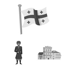 Isolated object of attributes and tourism icon. Collection of attributes and national stock symbol for web.