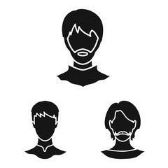 Vector illustration of character and profile sign. Collection of character and dummy stock symbol for web.