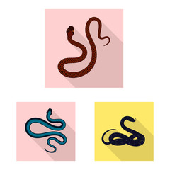 Isolated object of skin and reptile symbol. Collection of skin and danger stock vector illustration.