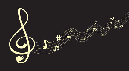 music scale logo design. music note sign or symbol. musical scale icons. illustration element vector