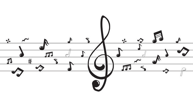music scale logo design. music note sign or symbol. musical scale icons. illustration element vector