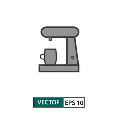 Coffee maker icon. Isolated on white. Vector illustration EPS 10