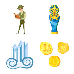 Fototapeta premium Vector illustration of archaeology and historical symbol. Set of archaeology and excavation stock vector illustration.
