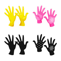 Fototapeta premium Vector illustration of silhouette and safety icon. Collection of silhouette and comfort stock symbol for web.