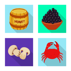 Vector illustration of taste and product icon. Collection of taste and cooking vector icon for stock.