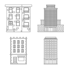 Vector design of architecture and exterior logo. Collection of architecture and city stock vector illustration.