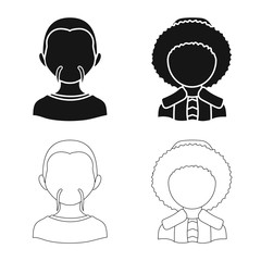 Vector design of imitator and resident logo. Set of imitator and culture stock symbol for web.