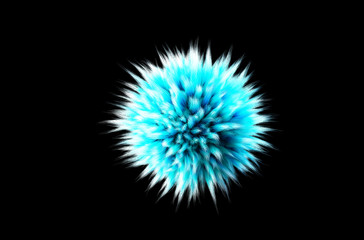Obraz premium Fluffy Ball Spherical Shape in blue