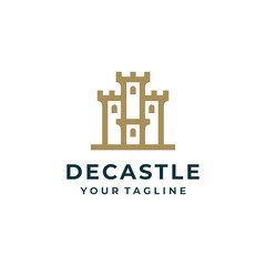 Castle logo and icon design vector.