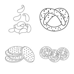 Vector illustration of product and menu icon. Collection of product and flavor stock vector illustration.