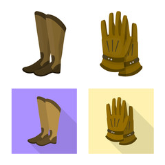 Vector design of equipment and riding logo. Set of equipment and competition stock symbol for web.