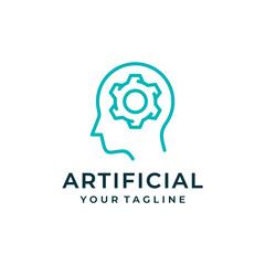 People and gear logo design vector. Human error icon design.