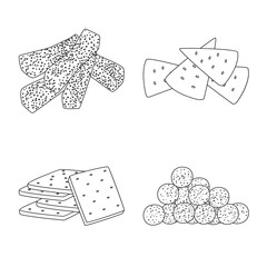Vector design of product and menu icon. Set of product and flavor stock symbol for web.