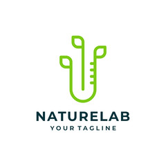 Nature lab logo and icon design vector.
