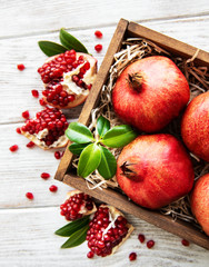 Ripe pomegranate fruits