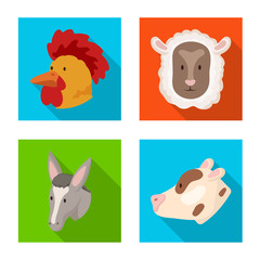 Vector design of agriculture and breeding symbol. Set of agriculture and organic stock symbol for web.