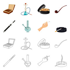 Vector illustration of refuse and stop icon. Collection of refuse and habit vector icon for stock.