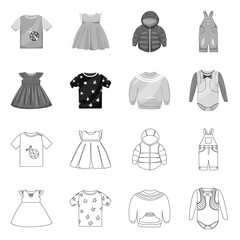 Vector illustration of fashion and garment symbol. Collection of fashion and cotton stock symbol for web.