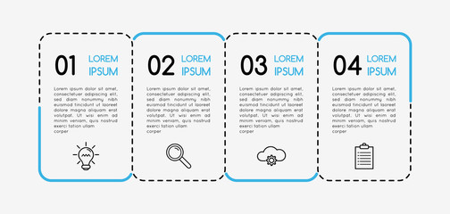 Infographic with business icons. 4 options. Vector