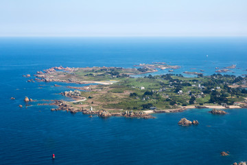 Aerial view of Ile de Bréhat in Brittany, France