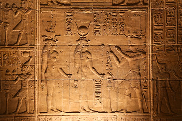Scene in Philae Temple, Aswan, Egypt