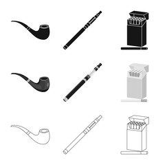 Vector design of refuse and stop sign. Set of refuse and habit stock vector illustration.