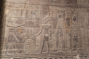 Fototapeta na wymiar Scene in Philae Temple, Aswan, Egypt