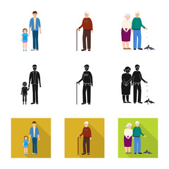 Vector illustration of character and avatar icon. Collection of character and portrait stock symbol for web.