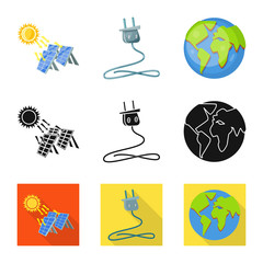 Fototapeta premium Vector design of innovation and technology symbol. Collection of innovation and nature vector icon for stock.