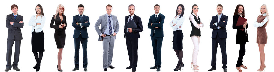 group of successful business people isolated on white