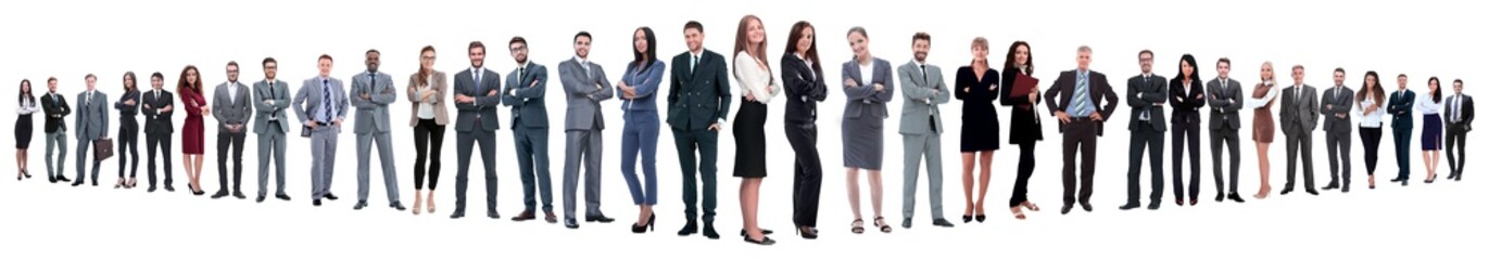 Obraz premium panoramic photo of a group of confident business people.