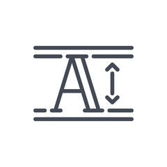 Text editing line icon. Spelling lesson vector outline sign.