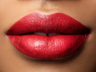 Fotobehang Close up view of beautiful woman lips © Liudmila Dutko