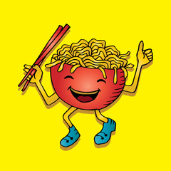 Cartoon Chinese food. Cartoon illustration.