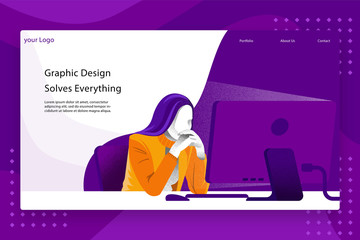 Modern design of Landing page template