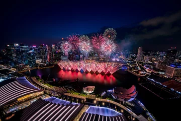 Tuinposter Singapore National day fireworks © hit1912